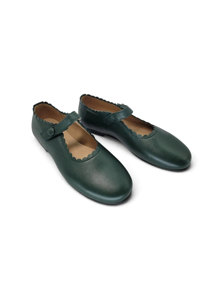 Maria catalan basil green scalloped mary jane | kids fast shipping