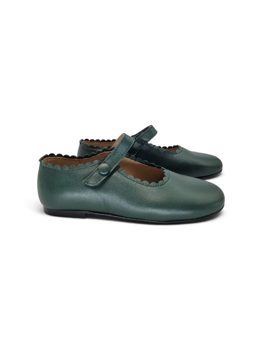 Maria catalan basil green scalloped mary jane | kids fast shipping