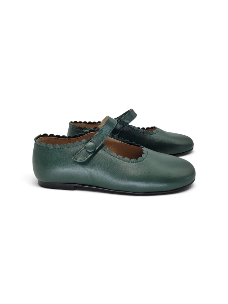 Maria catalan basil green scalloped mary jane | kids fast shipping