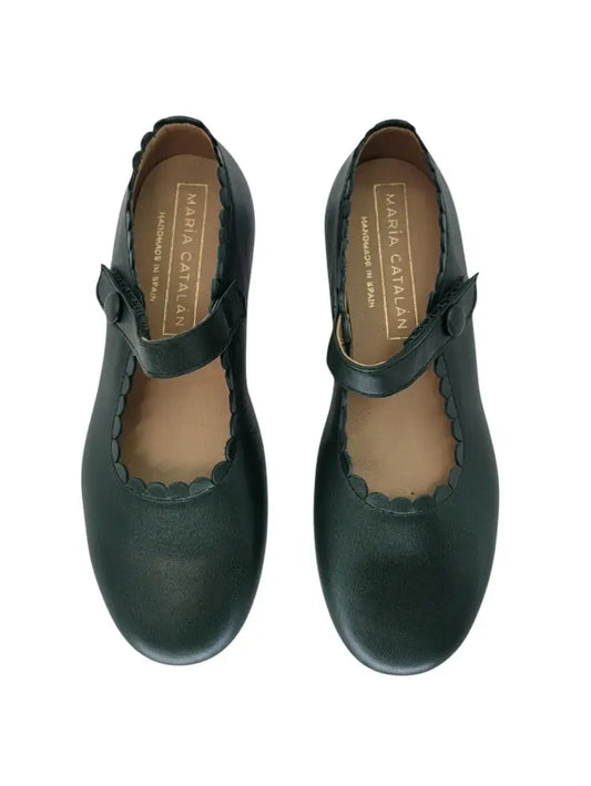 Maria catalan basil green scalloped mary jane | kids fast shipping