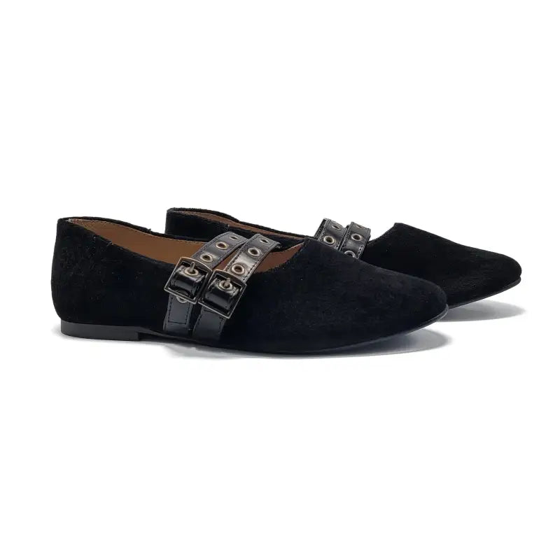 Maria Catalan Black Velvet Womens Mary Jane 720725 – Laced Shoe Inc