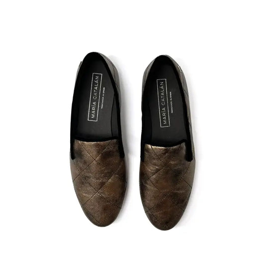 Maria catalan bronze quilted slip on 505716 - girls