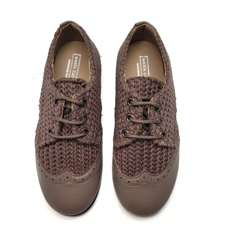 Maria catalan brown cabel knit lace dress shoe 505709