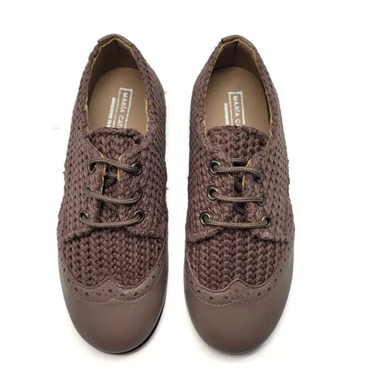 Maria catalan brown cabel knit lace dress shoe 505709