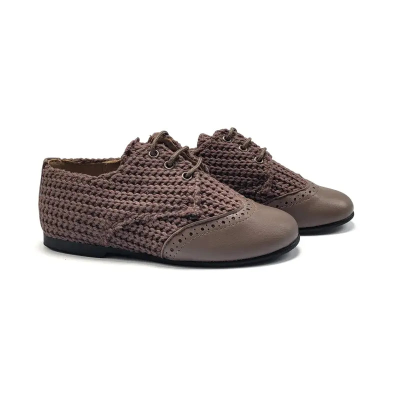 Maria catalan brown cabel knit lace dress shoe 505709
