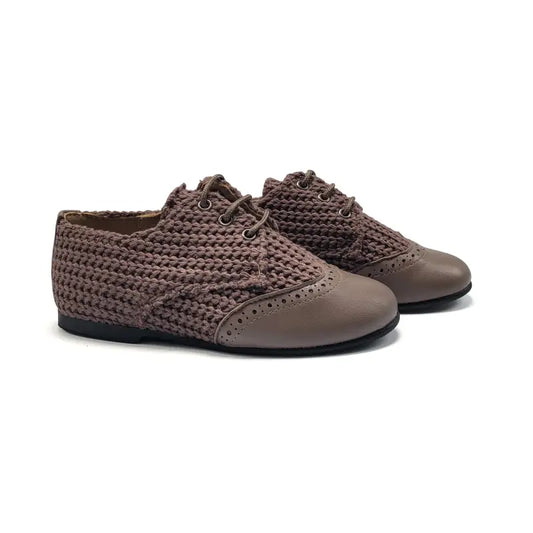 Maria catalan brown cabel knit lace dress shoe 505709