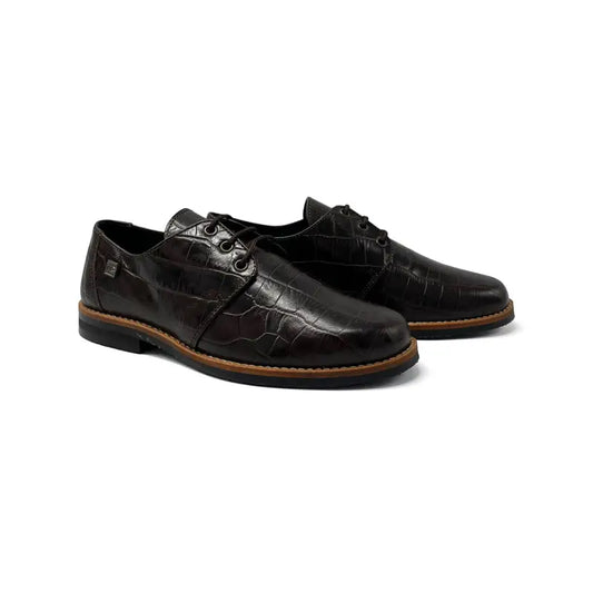 Maria catalan brown crocodile lace shoe 405505 - girls