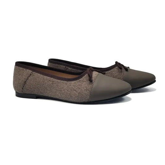 Maria catalan clay flannel ballet flat 700719