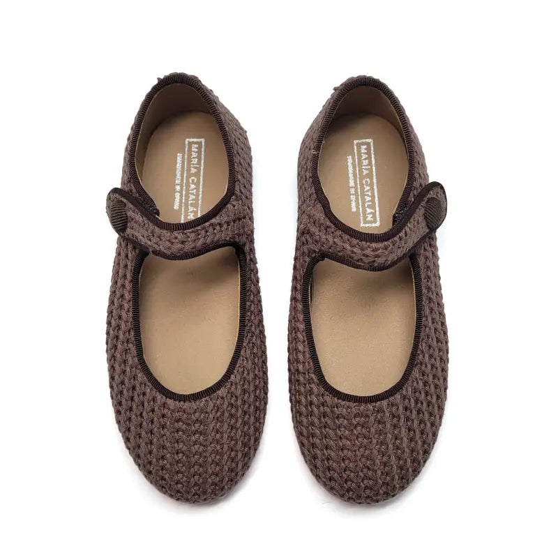 Maria catalan coffee cabelknit mary jane 380609