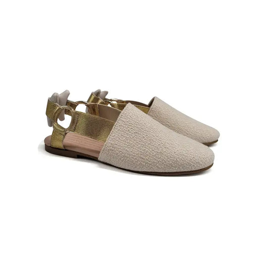 Maria catalan ivory gold slingback 700726