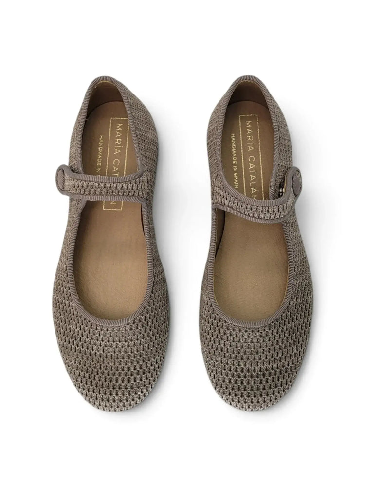 Maria catalan taupe knit mary jane | kids shoes fast shipping