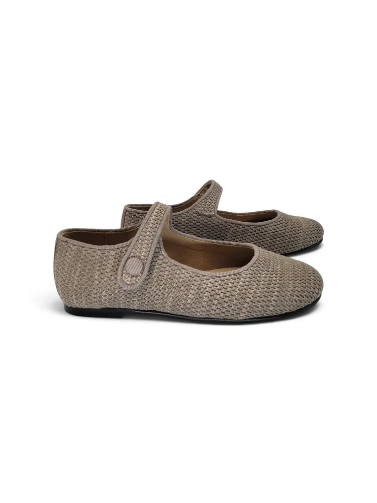 Maria catalan taupe knit mary jane | kids shoes fast shipping