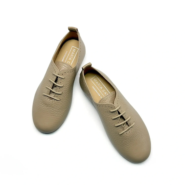Maria catalan taupe oxford leather dress shoe fast shipping