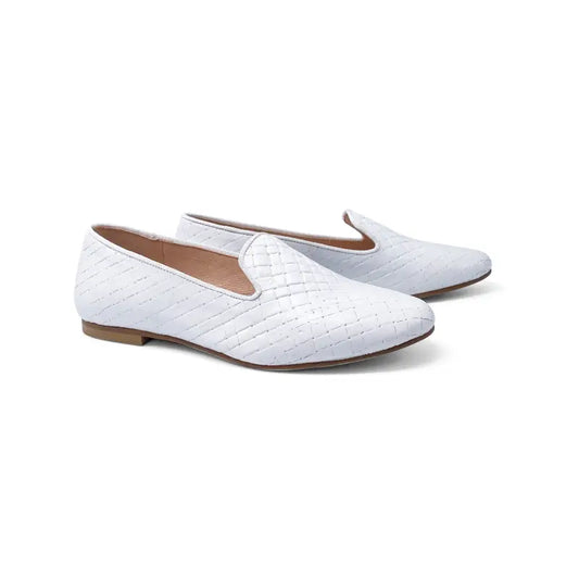 Maria catalan white basket weave slip on 505717 - girls