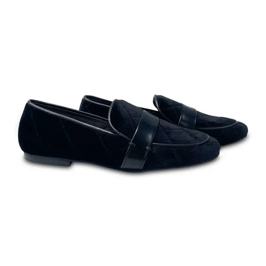Maria catlan black velvet quilted slip on 505715 - girls