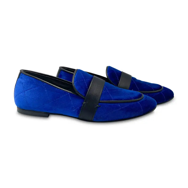 Maria catlan cobolt blue velvet quilt slip on 505715 - girls