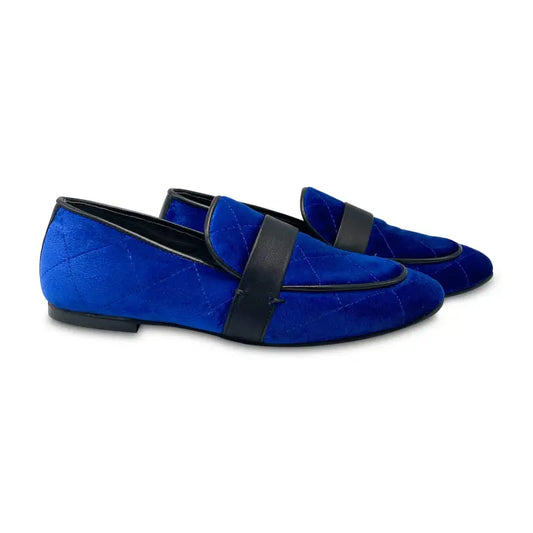 Maria catlan cobolt blue velvet quilt slip on 505715 - girls