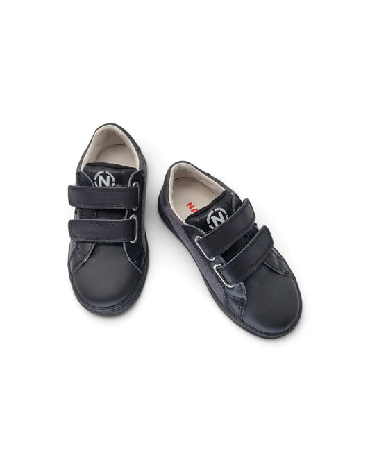 Naturino pinn black corduroy velcro sneaker | kids fast shipping