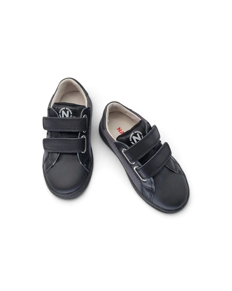 Naturino pinn black corduroy velcro sneaker | kids fast shipping