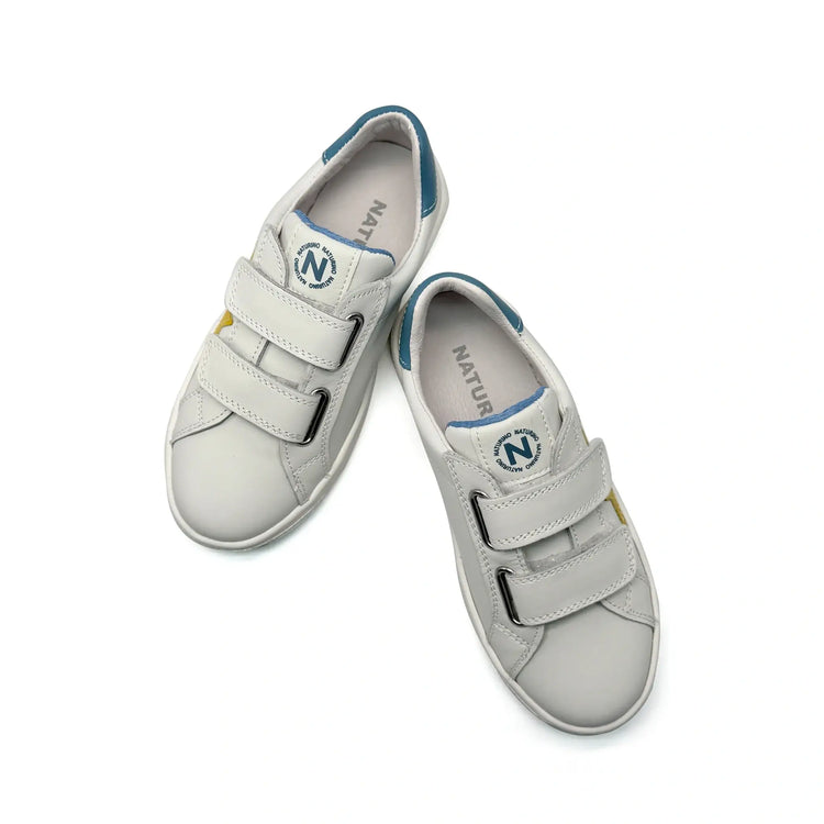 Naturino pinn white yellow velcro sneakers fast shipping