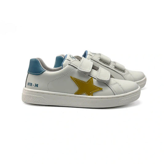 Naturino pinn white yellow velcro sneakers fast shipping