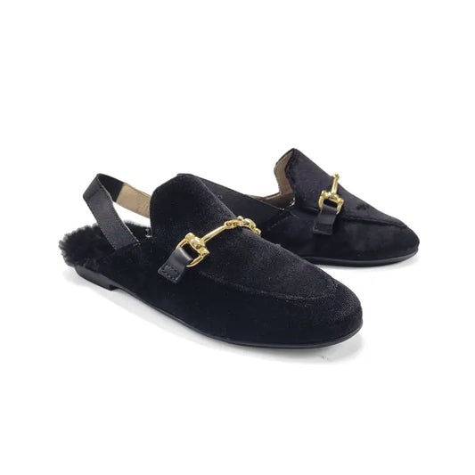 Naturino sunsketchy black velvet slingback - girls