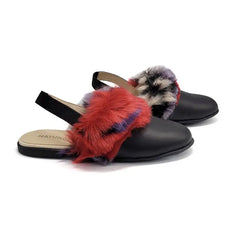 Naturino Toocuutie Multi Fur Black Slingback - 24 - GIRLS