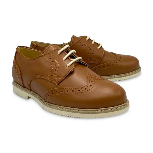 Nens cognac wingtip laced oxford 3310 - boys