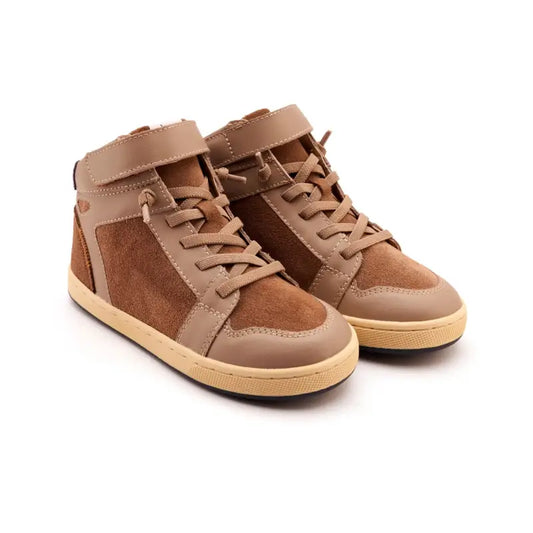 Oldsoles Taupe Suede No tie High Top Sneaker 1057