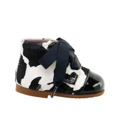 papanatas-cow-print-lace-up-bootie-first-walker