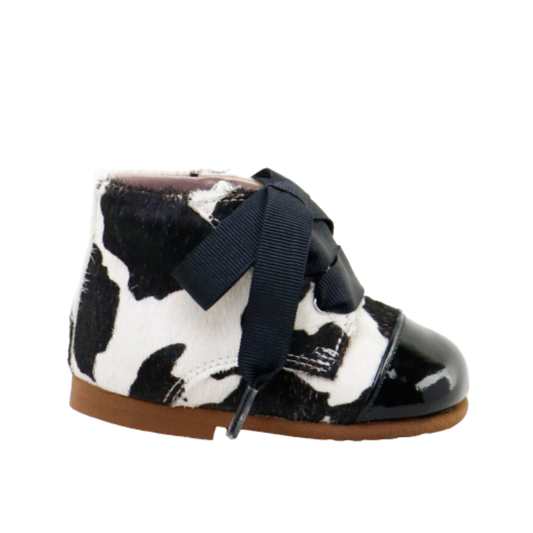 papanatas-cow-print-lace-up-bootie-first-walker