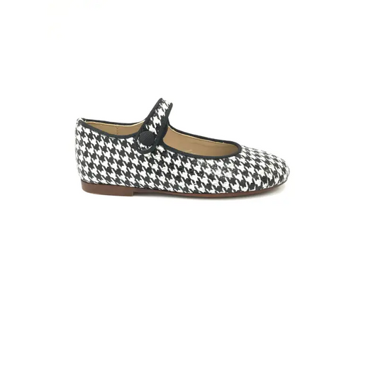 Papanatas houndstooth black white mary jane 6315aa - 38 - girls