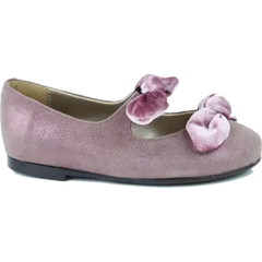 Papanatas purple pale leather double bow slip on 6927x