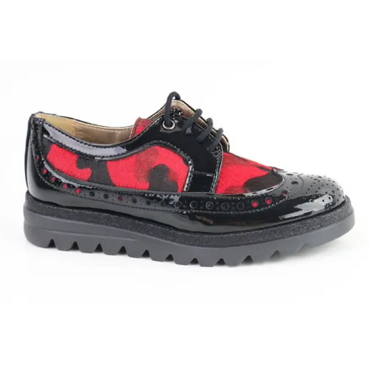 Papanatas red camo black leather sneaker 4457x - sneakers