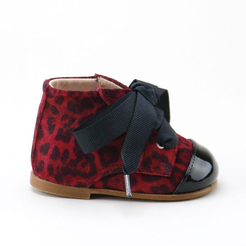 papanatas-red-dalmatian-suede-lace-up-bootie-baby-girl