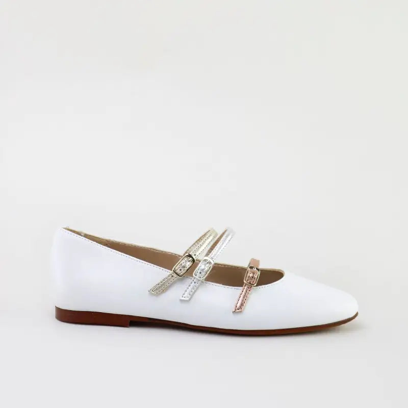 Papanatas white buckled dress shoe 48003aa - girls