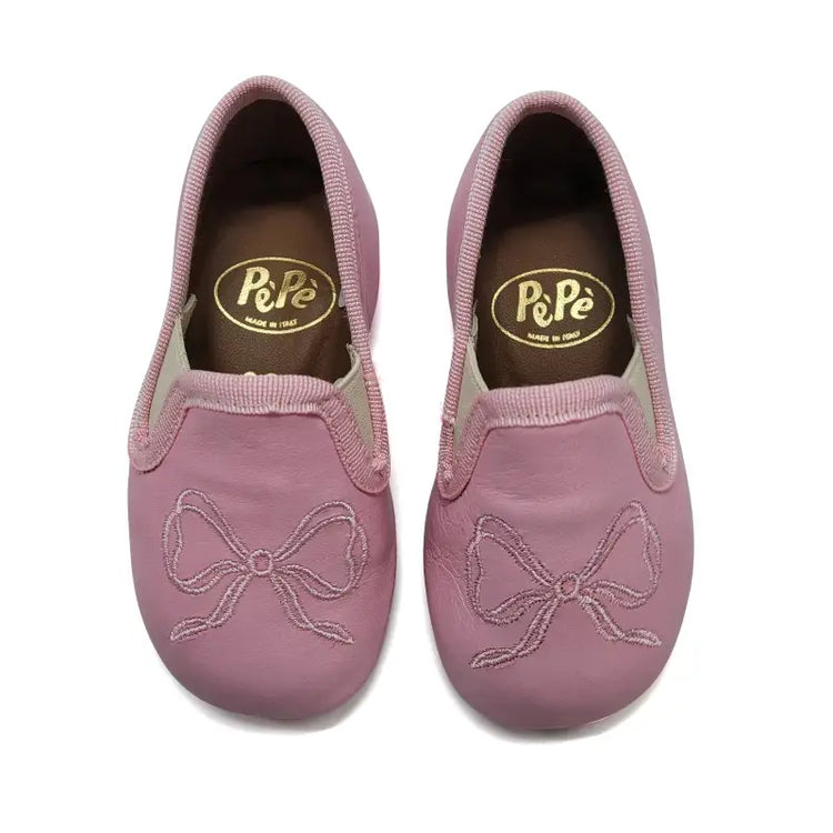 Pepe’ Baby Pink Embroidered Soft Smoking Slip On 280 - GIRLS