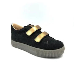 Pepe’ black suede bronze double velcro sneaker 01614 - boys