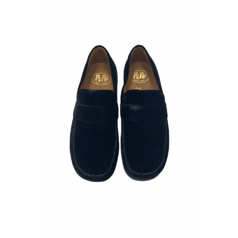 Pepe’ black velvet slip on penny loafer 1500 - unisex