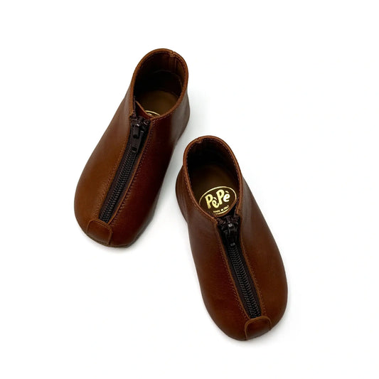 19 pepe’ cacao front zipper first walker bootie | kids fast shipping
