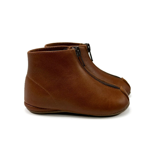 Pepe’ cacao front zipper first walker bootie | kids fast shipping