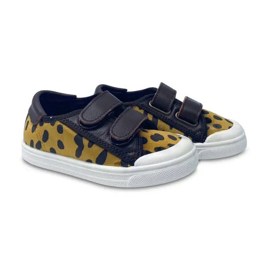 Pepe’ dark brown congo mustard velvet velcro sneaker 075 - sneakers