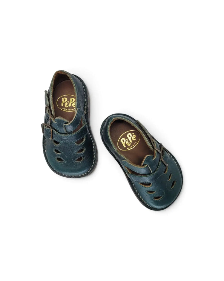 Pepe’ deep green teal double strap t-bar | 2063 fast shipping