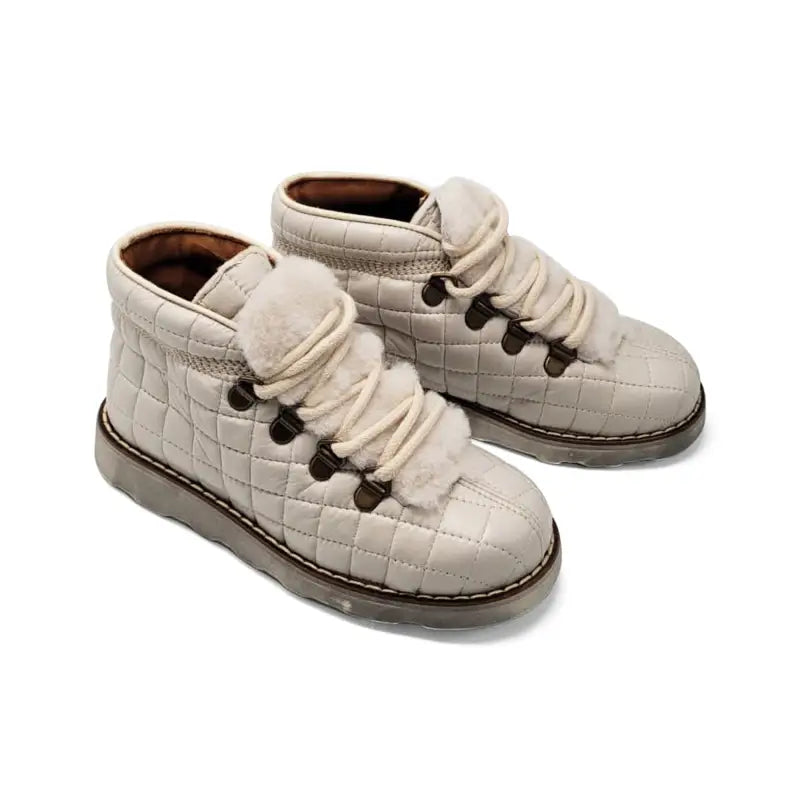 Pepe’ es x ls off white lace up quilted fur high top 818 - girls