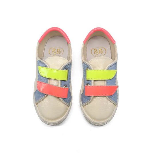 Pepe highlighter multicolor patent velcro sneaker 00106 - girls