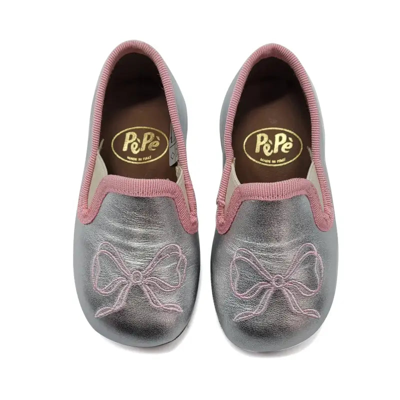 PEPE’ Pearl Pink Bow Soft Smoking Slip on 280 - GIRLS