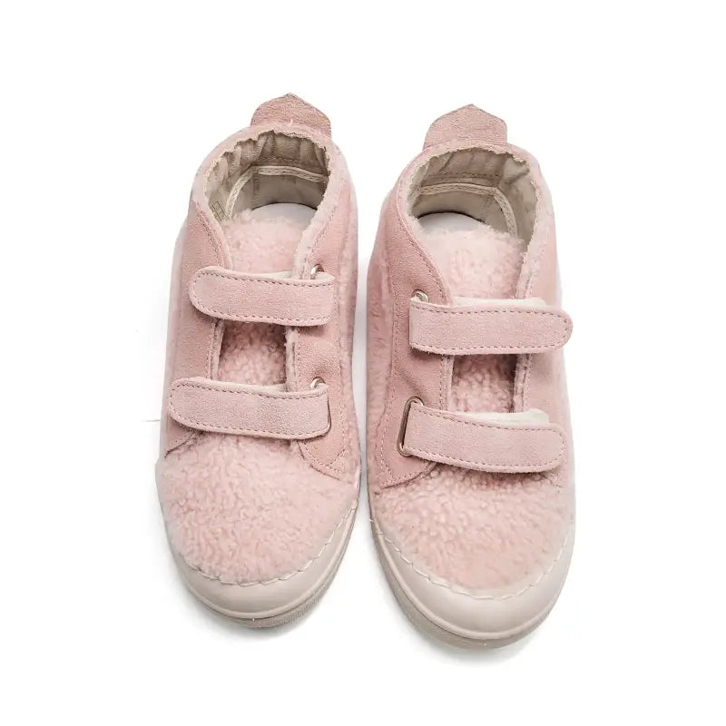 Pepe Rose Pink Faux Shearling Velcro Sneaker 006 - BOYS