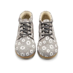 Pepe’ Two Daisy Beige Lace Up Bootie - FIRST WALKER