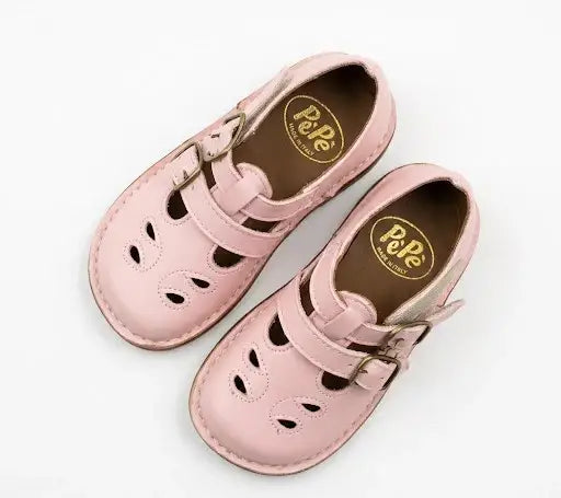 Pepe dusty rose leather baby sandals italy fast shipping