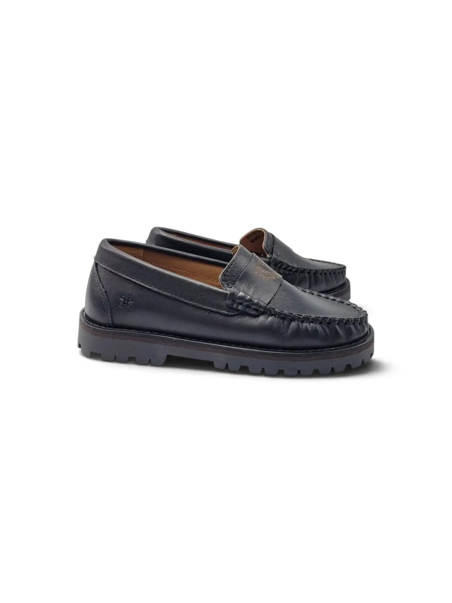 Porte black leather chunky loafer 6414 | kids shoes fast shipping